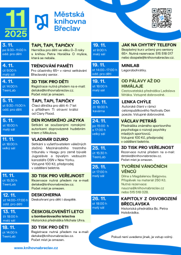 akce knihovny na říjen 2025